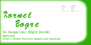 kornel bogre business card