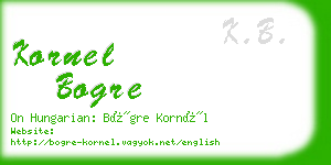 kornel bogre business card